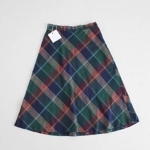 Vintage A-line Plaid Skirt, 1970s!
